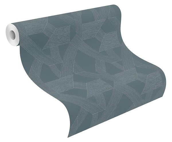 RASCH | Vliesová tapeta na zeď Schöner Wohnen 600414 | 0,53 x 10,05 m | vining ivy, modrozelená, metalická