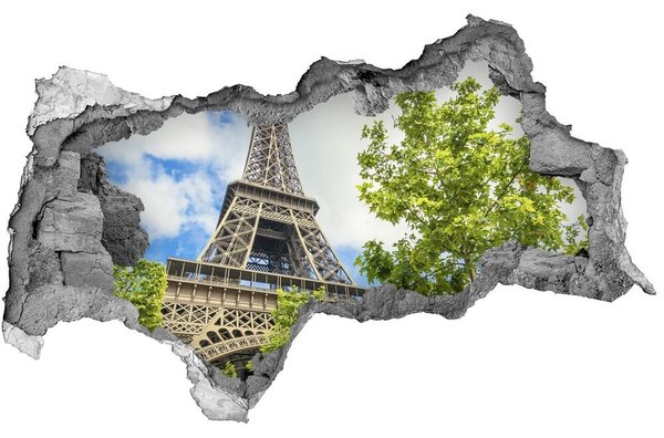 Fototapeta díra na zeď 3D Eiffelova věž Paříž nd-b-57097253