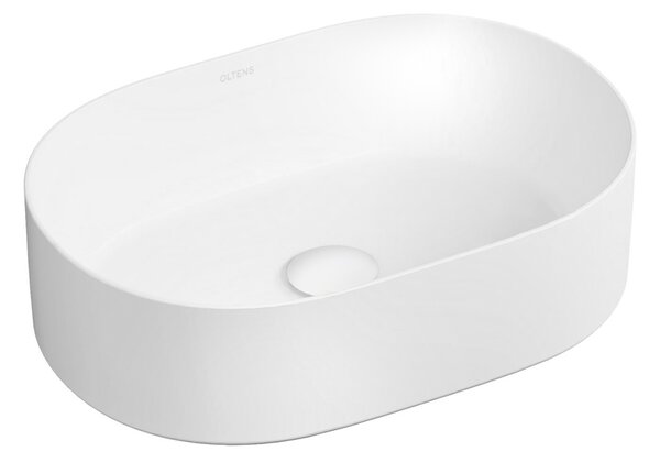 Oltens Lom Thin umyvadlo 45x30 cm oválné na pult bílá lesk 40327000
