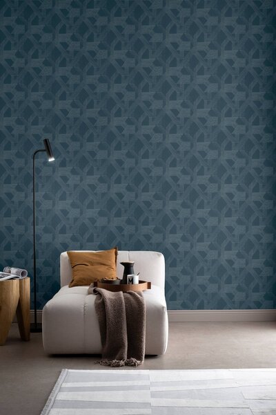 RASCH | Vliesová tapeta na zeď Schöner Wohnen 600414 | 0,53 x 10,05 m | vining ivy, modrozelená, metalická