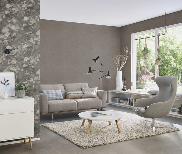 RASCH | Vliesová tapeta na zeď Schöner Wohnen 600971 | 0,53 x 10,05 m | šedá, hnědá, zlatá