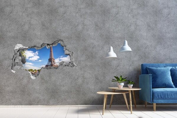 Fototapeta díra na zeď 3D Eiffelova věž Paříž nd-b-59254074
