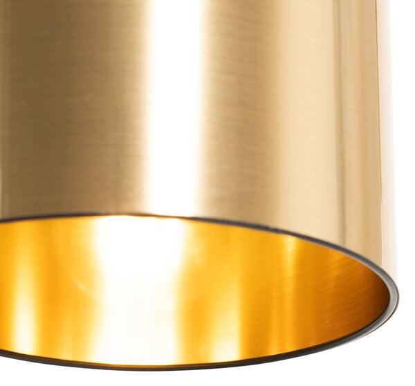 Moderní stojací lampa černá se zlatem - Lofty