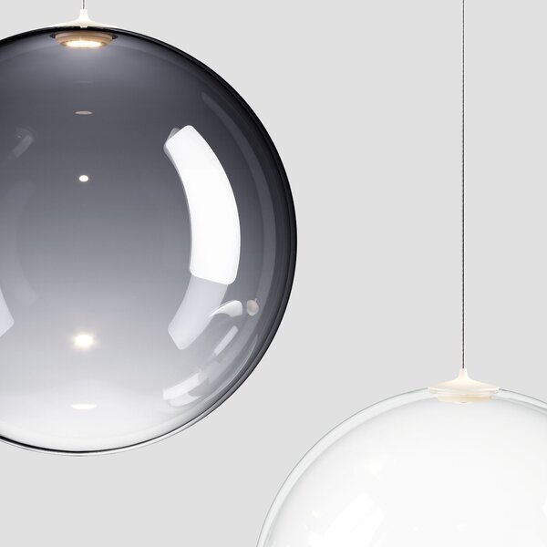 Lodes 17112 4327 Random Solo 14, závěs z kouřového foukaného skla, 1x1W LED 2700K, prům.14cm