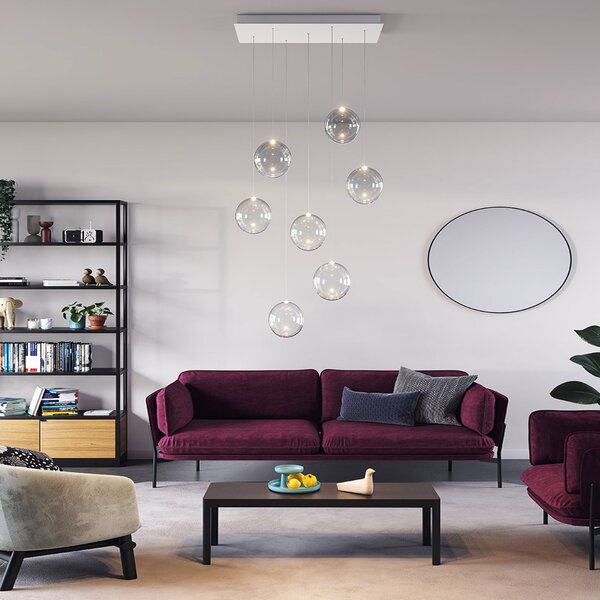 Lodes 17113 4627 Random Solo 18, závěs z bronzového foukaného skla, 1x1W LED 2700K, prům.18cm