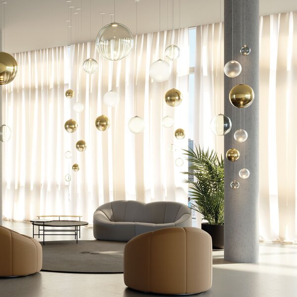 Lodes 17112 4327 Random Solo 14, závěs z kouřového foukaného skla, 1x1W LED 2700K, prům.14cm
