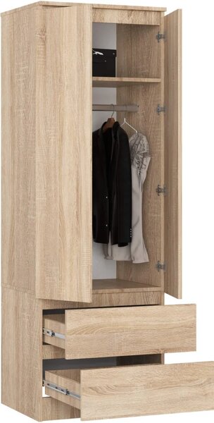 Šatní skříň se šuplíky 60 cm WREN - dub sonoma