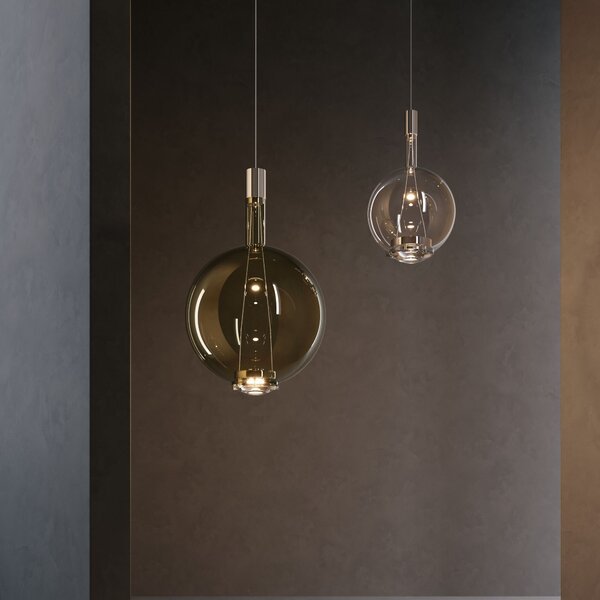 Lodes 14815 7127 Sky-Fall Round Medium, závěsné svítidlo zlatozelené sklo/chrom, 12W LED 2700K, prům. 22,5cm
