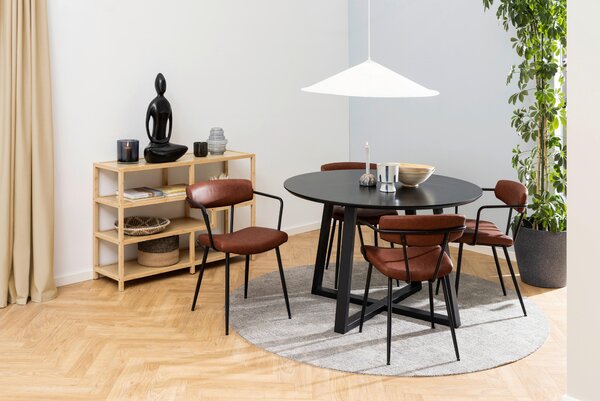 JÍDELNÍ STŮL, dub, černá, 120/75 cm P & B - Jídelní stoly, Online Only