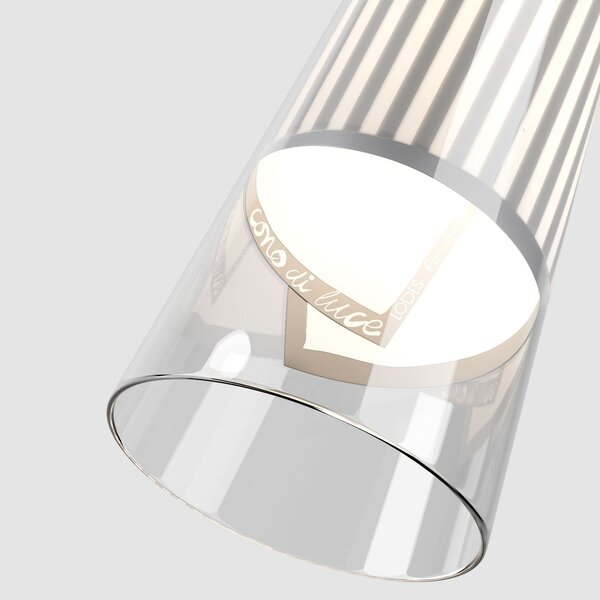 Lodes 21011 3227 Cono di Luce large, designové závěsné svítidlo sklo/šedá 10W LED 2700K, výška 60cm