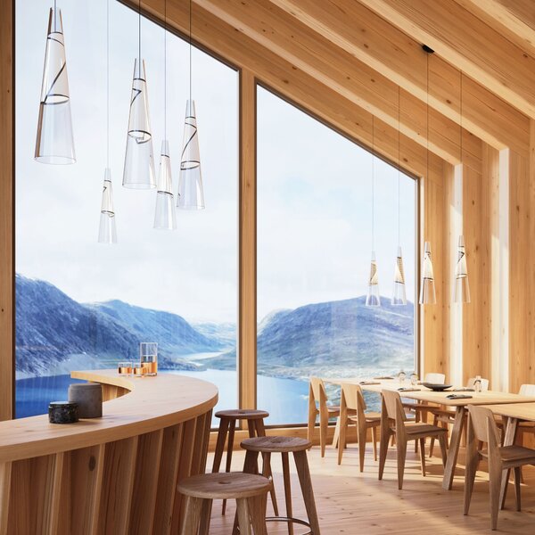 Lodes 21011 3227 Cono di Luce large, designové závěsné svítidlo sklo/šedá 10W LED 2700K, výška 60cm