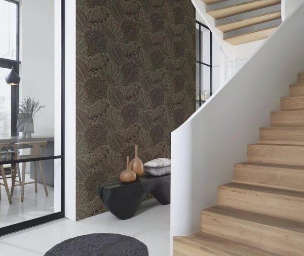 RASCH | Vliesová tapeta na zeď Allegretto 580839 | 0,53 x 10,05 m | černá, zlatá