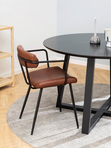 JÍDELNÍ STŮL, dub, černá, 120/75 cm P & B - Jídelní stoly, Online Only