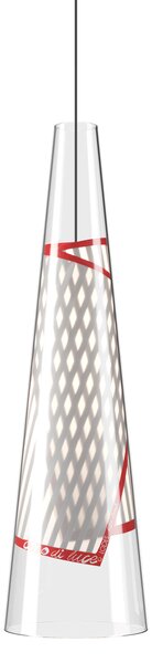 Lodes 21010 6027 Cono di Luce small, designové závěsné svítidlo sklo/červená 10W LED 2700K, výška 45cm