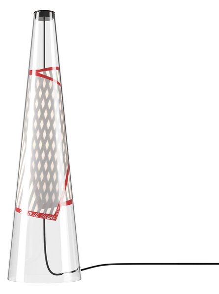 Lodes 21080 6027 Cono di Luce, designová stolní lampa sklo/červená 7,5W LED 2700K, výška 50,2cm