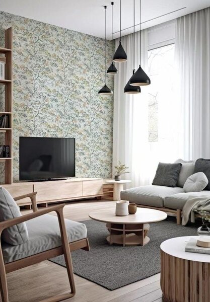 RASCH | Vliesová tapeta na zeď Allegretto 791730 | 0,53 x 10,05 m | bílá, zelená, žlutá