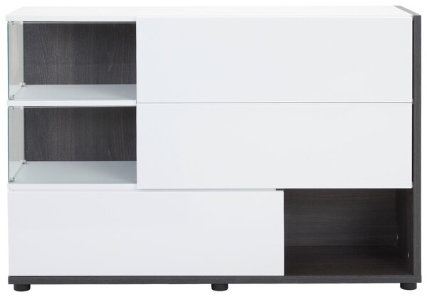 KOMODA, bílá, perleť, 120/77/40 cm MID.YOU - Široké komody, Online Only