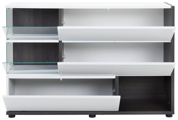 KOMODA, bílá, perleť, 120/77/40 cm MID.YOU - Široké komody, Online Only