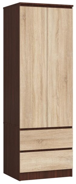 Šatní skříň se šuplíky 60 cm WREN - wenge / dub sonoma