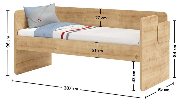 Čilek Patrová postel Mocha Studio pro 3 děti 90x200 cm s úložným prostorem (schody)