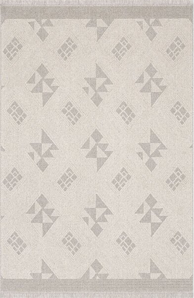 Kusový koberec vlněný Agnella Noble Manhattan Geometrický světle šedý Rozměr: 160x230 cm