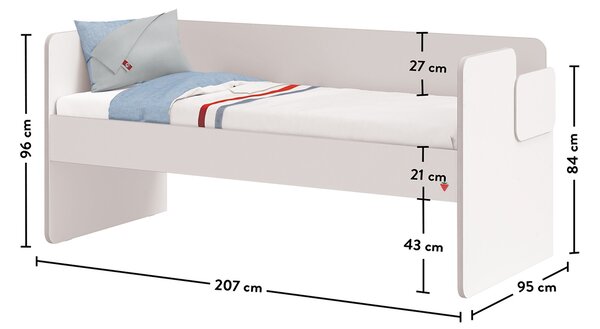 Čilek Patrová postel White Studio pro 3 děti 90x200 cm s úložným prostorem (schody)