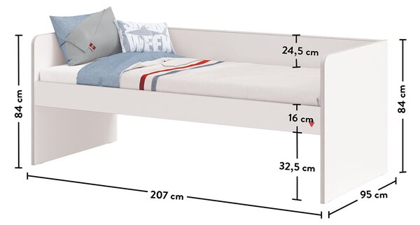 Čilek Patrová postel White Studio pro 3 děti 90x200 cm s úložným prostorem (schody)