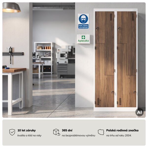 Šatní skříň typu L bílá, ořech, 800x1850x450 mm: JULIA Eco Design