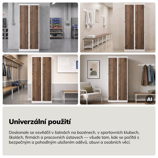 Šatní skříň typu L bílá, ořech, 800x1850x450 mm: JULIA Eco Design