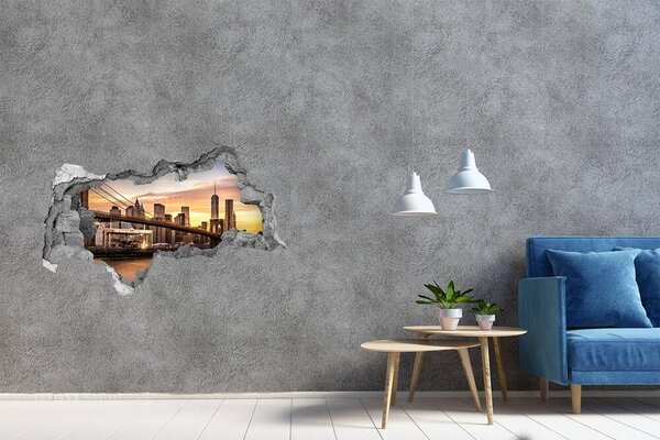 Fototapeta díra na zeď 3D Brooklynský most nd-b-69026847