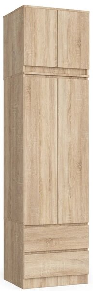 Šatní skříň s nástavcem 60 cm WREN - dub sonoma