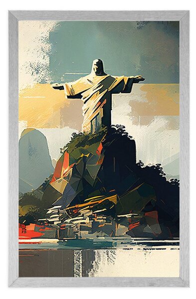 Plakát socha Ježíše v Rio de Janeiru