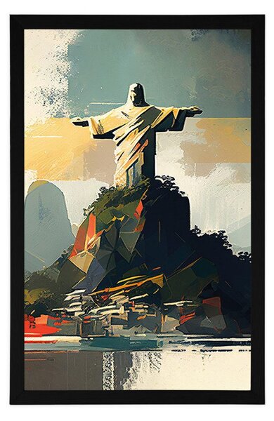 Plakát socha Ježíše v Rio de Janeiru