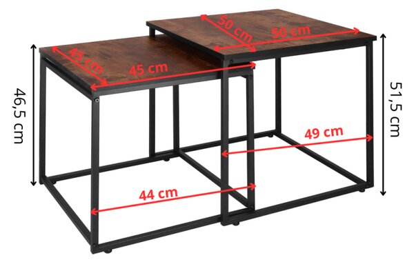 2x Konferenční stolek SPRINGOS HF0024 hnědý