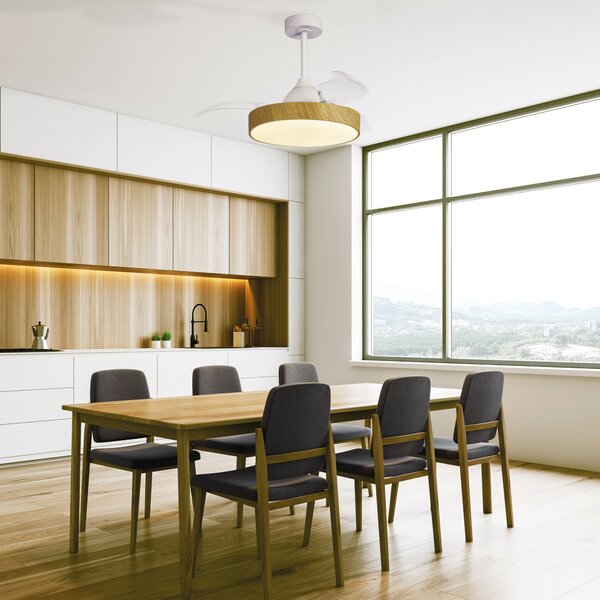 Mantra 8756 Alaska Mini, rozvinovací ventilátor se svítidlem a dálk. ovladačem, LED 45W 2700-5000K, dřevěná, průměr 45/93cm