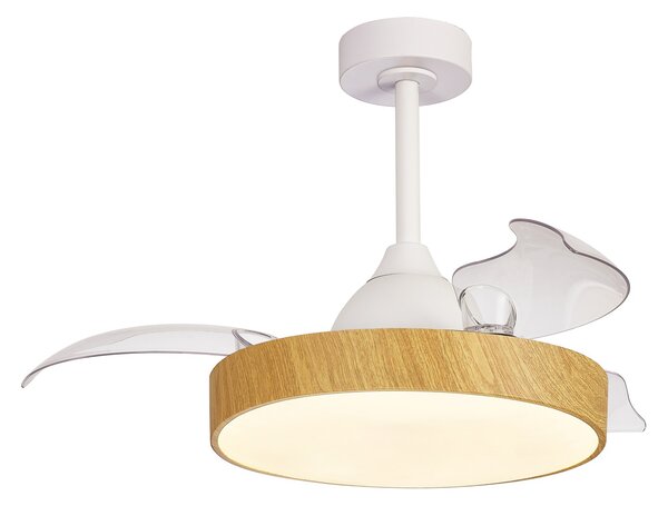 Mantra 8756 Alaska Mini, rozvinovací ventilátor se svítidlem a dálk. ovladačem, LED 45W 2700-5000K, dřevěná, průměr 45/93cm