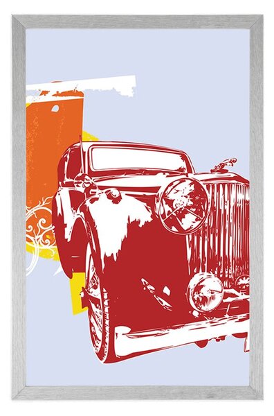 Plakát retro auto s abstrakcí
