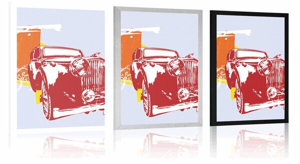 Plakát retro auto s abstrakcí