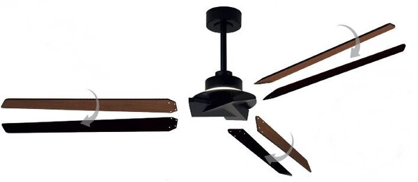 Mantra 8725 Brisa Mini, lopatkový ventilátor s nepřímým osvětlením a dálk. ovladačem LED 20W 2700-5000K, černá/dřevěná, průměr 151cm, IP44