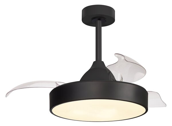 Mantra 8757 Alaska Mini, rozvinovací ventilátor se svítidlem a dálk. ovladačem, LED 45W 2700-5000K, černá, průměr 45/93cm