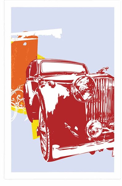 Plakát retro auto s abstrakcí