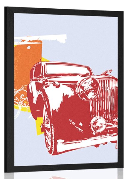 Plakát retro auto s abstrakcí