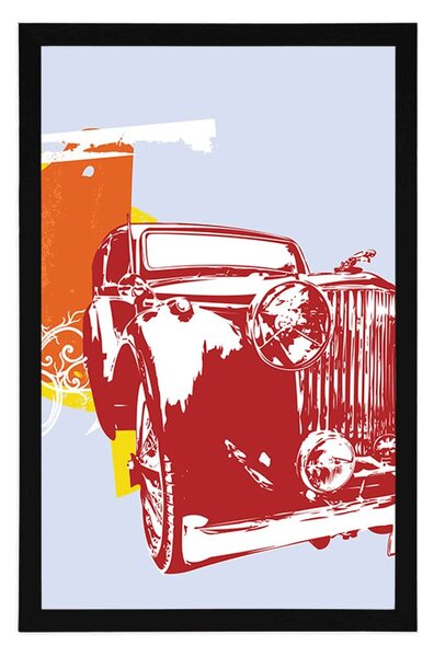 Plakát retro auto s abstrakcí