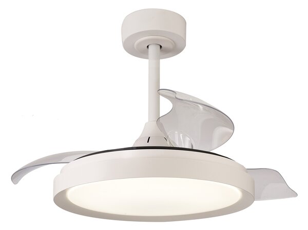Mantra 8829 Mistral Mini, rozvinovací ventilátor se svítidlem a dálk. ovladačem, LED 40W 3000-6500K, bílá, průměr 45/91cm