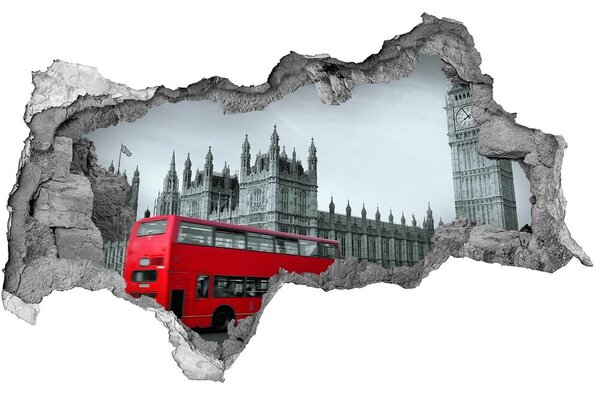 Fototapeta díra na zeď 3D Londýnský autobus nd-b-70683213