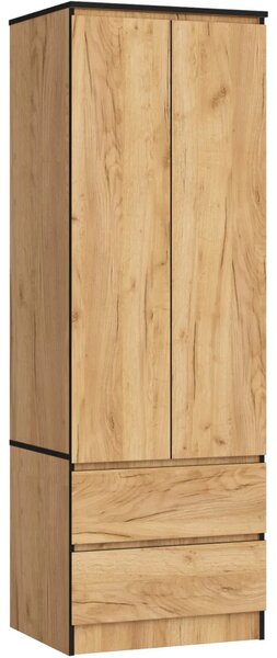 Šatní skříň se šuplíky 60 cm WREN - dub craft