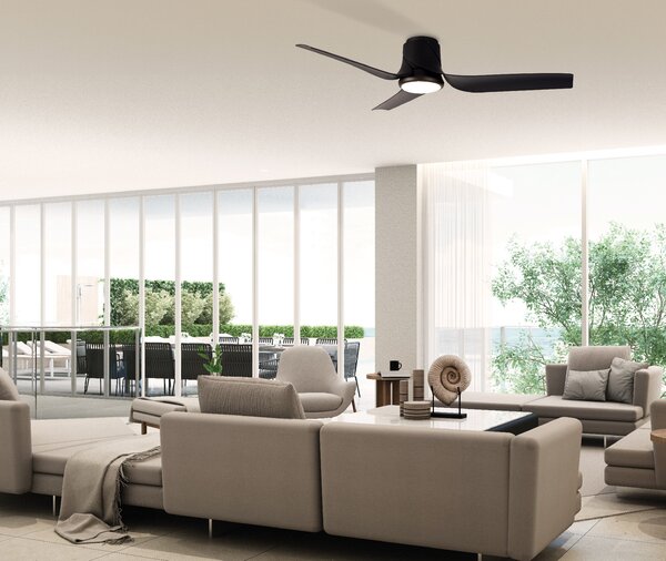 Mantra 8718 Ushuaia, lopatkový ventilátor se svítidlem a dálk. ovladačem LED 30W 2700-5000K, černá, průměr 134cm