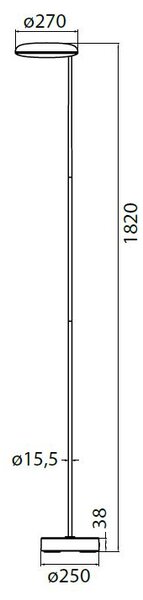 Mantra 8511 Nassau, černá stojací nastavitelná lampa LED 30W 3000K, výška 182cm