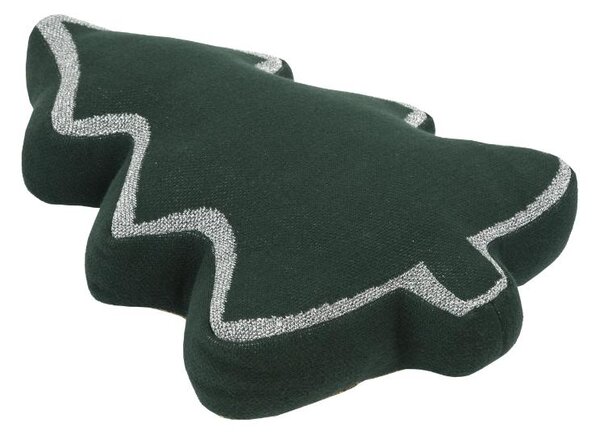 Pletený polštářek STROMEK LUREX zelenostříbrná/zlatá vánoční dekorace