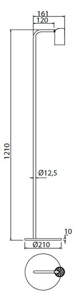 Mantra 8493 Sal, stojací lampa s otočnou hlavou 1xGU10, černá/zlatá, výška 123,5cm